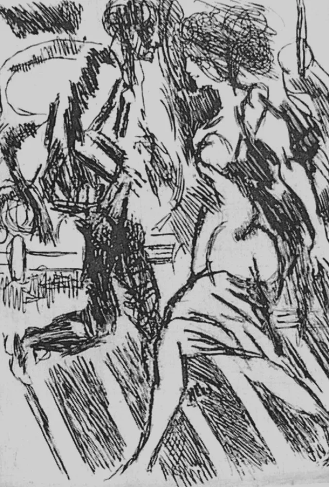 Acquaforte Guttuso - Nella strada