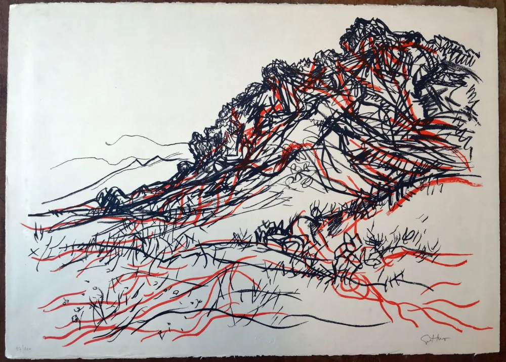 Litografia Guttuso - Portella delle Ginestre