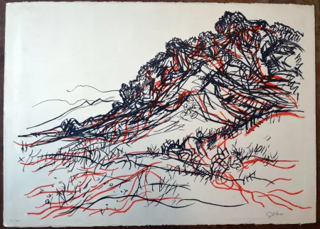 Litografia Guttuso - Portella delle Ginestre