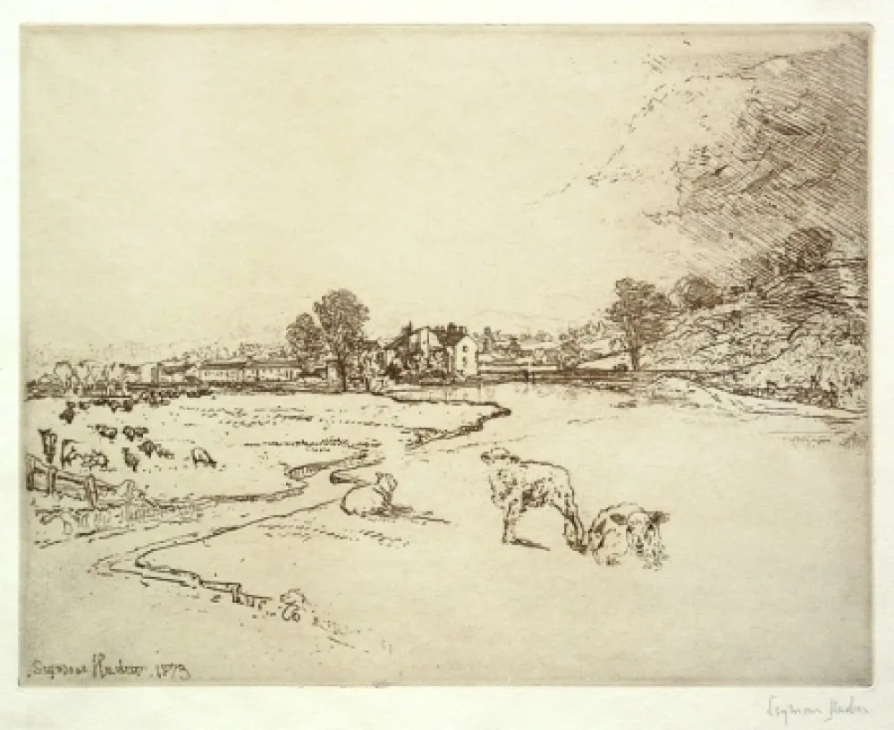 Incisione Haden - Sawley Abbey