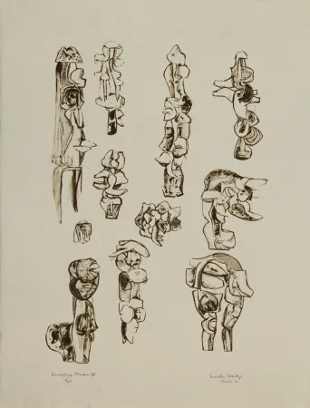 Litografia Hadzi - Sculpture Studies IV
