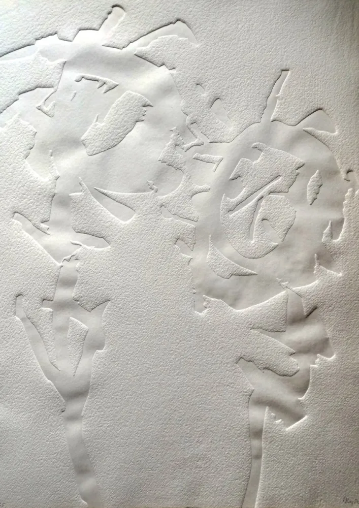 Rilievo Hajdu - Etienne HAJDU - Flowers 2 - Hand-signed Relief, 1970 - Gaufrage original signée