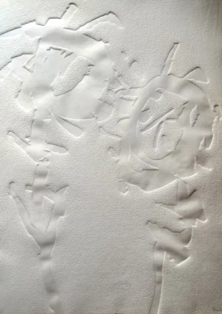 Rilievo Hajdu - Etienne HAJDU - Flowers 2 - Hand-signed Relief, 1970 - Gaufrage original signée