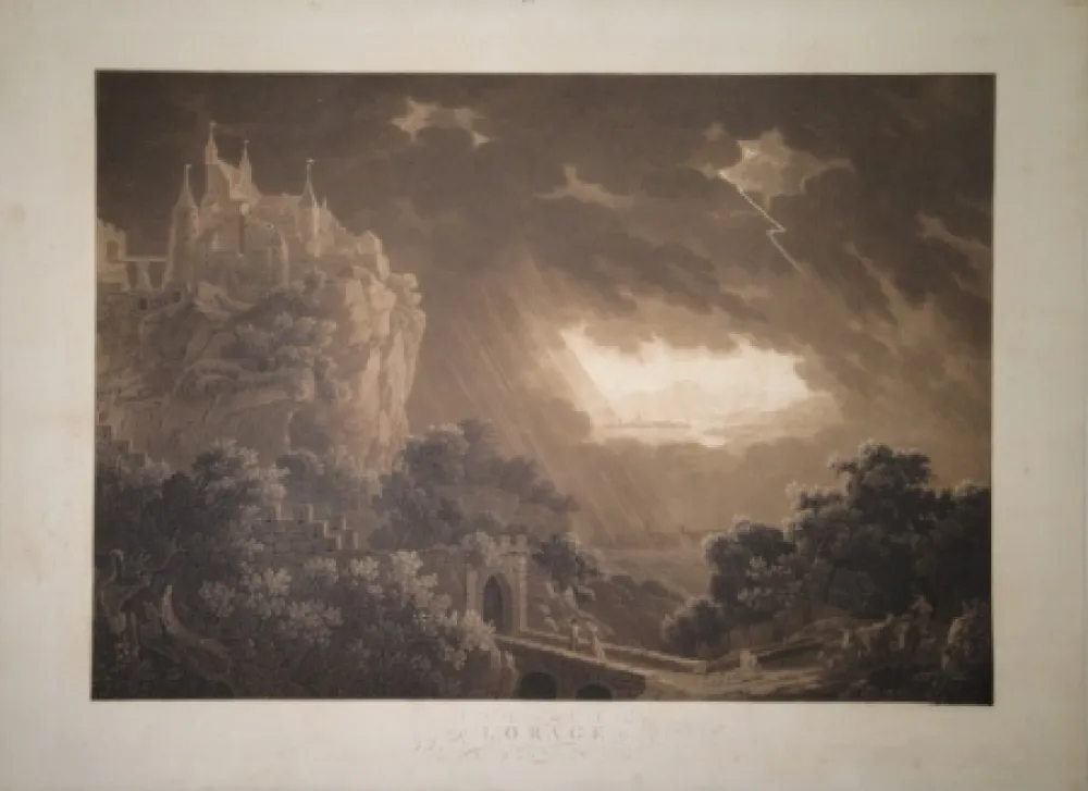 Acquatinta Haldenwang - L’Orage