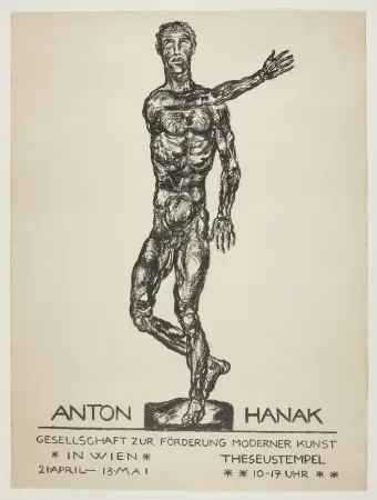 Litografia Hanak - Anton Hanak (Der brennende Mensch - The burning man)