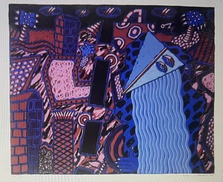 Non Tecnico Hansen - Composition abstraite, sérigraphie signée, 1985