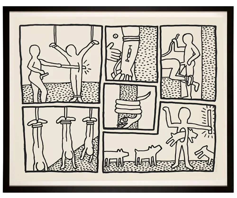 Serigrafia Haring - Blueprint Drawing #5, 1990  