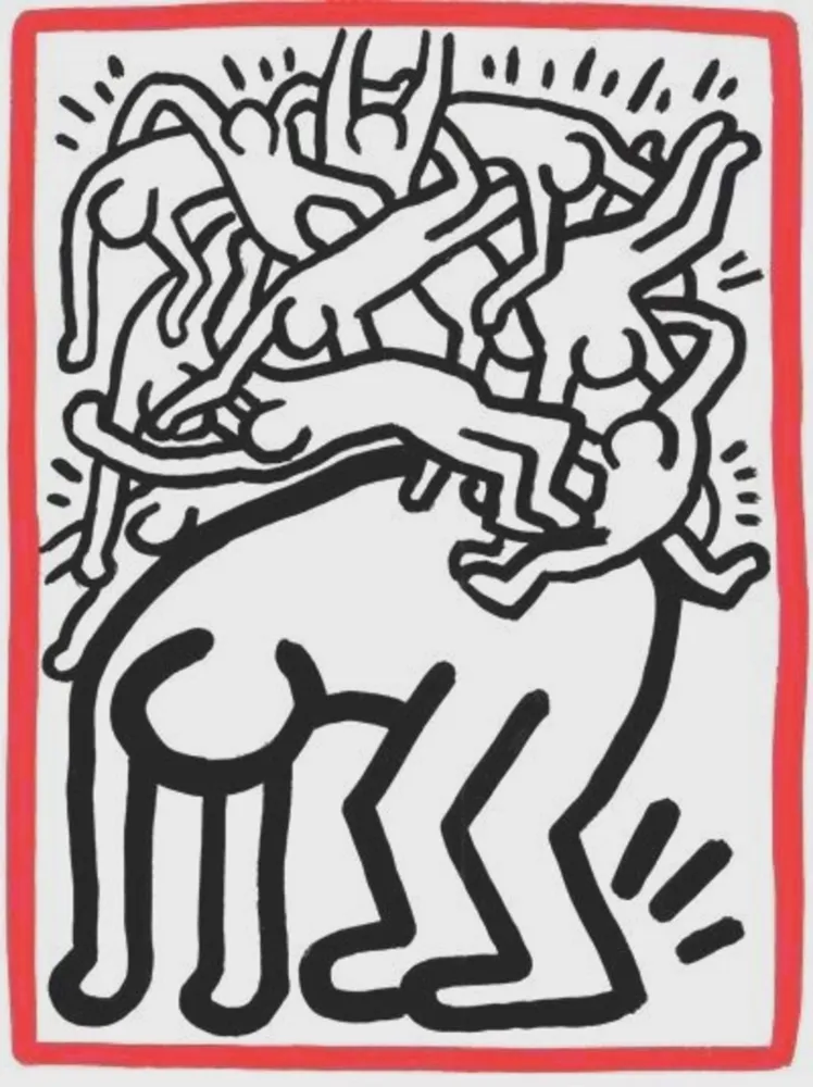 Litografia Haring - Fight Aids Worldwide