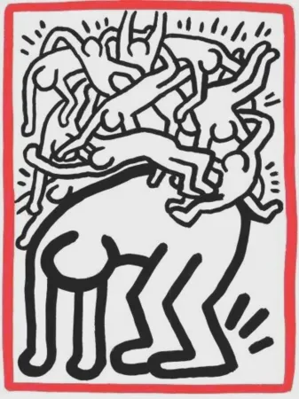 Litografia Haring - Fight Aids Worldwide