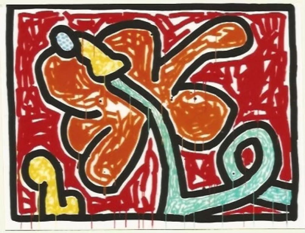 Serigrafia Haring - Flower # 5