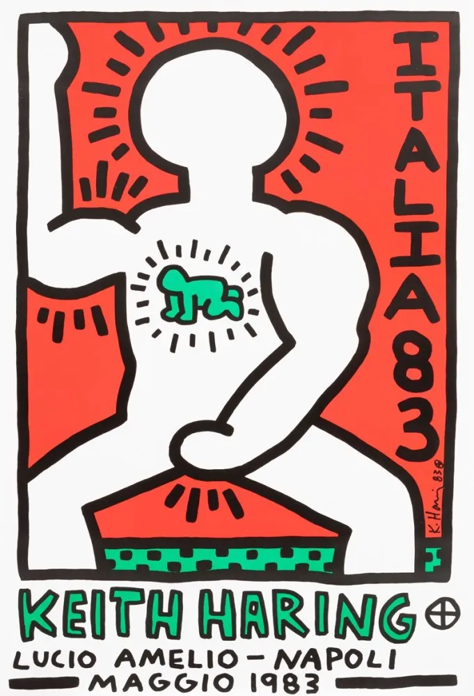 Manifesti Haring - Italia 1983. Lucio Amelio - Napoli Maggio