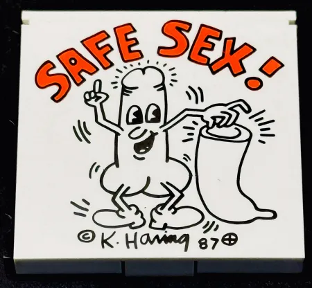 Non Tecnico Haring - Keith Haring (1958–1990) - Safe Sex! - Condom holder with clip - 1987
