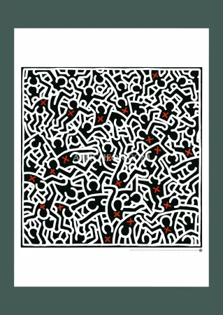 Litografia Haring - Keith Haring: 'Untitled (April 1985)' 1999 Offset-lithograph
