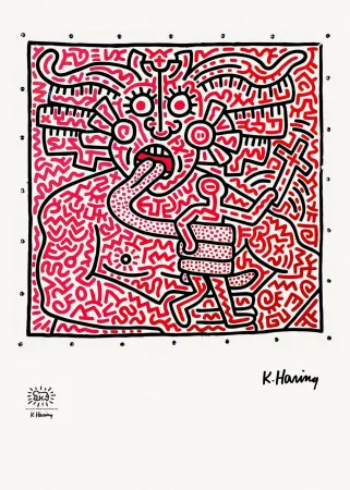 Serigrafia Haring - Men & Medusa