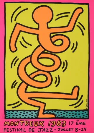 Serigrafia Haring - Montreux Jazz Festival (#A), 1983 - Very large!