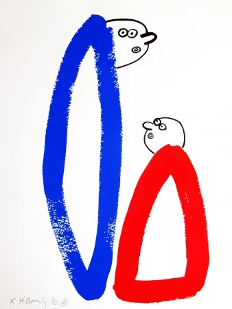 Litografia Haring - Story of Red & Blue #14