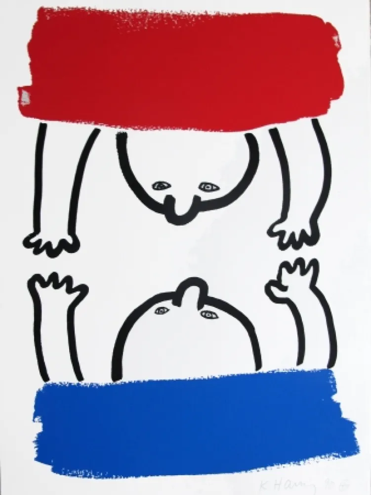 Litografia Haring - Story Of Red & Blue #15