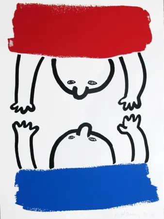 Litografia Haring - Story Of Red & Blue #15