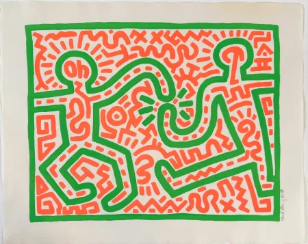 Incisione Su Legno Haring - Untitled