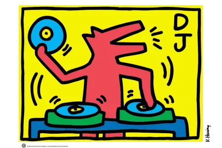 Serigrafia Haring - Untitled DJ