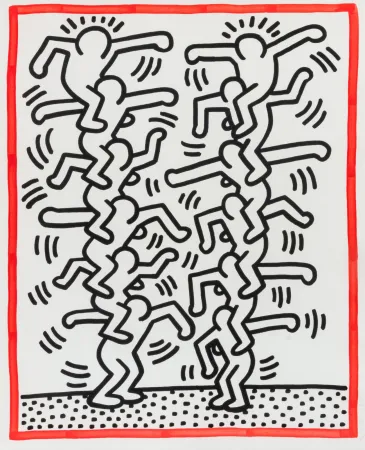 Litografia Haring - Untitled (People ladder), 1985