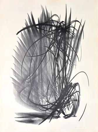 Litografia Hartung - Hans Hartung (1904–1989) – L 121 – Lithograph on BFK Rives vellum paper – 1964