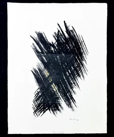 Non Tecnico Hartung - Hans Hartung (1904 - 1989) - L 13 - autograph on BFK Rives paper - 1957