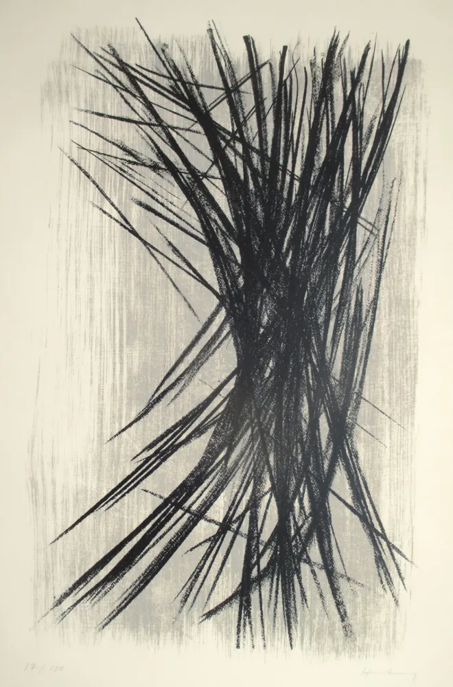 Litografia Hartung - L 10, Schwarz, Grau