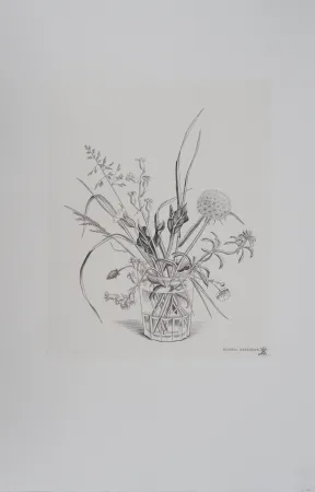 Incisione Hasegawa - Fleurs des champs dans un verre (automne)