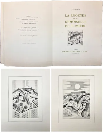 Libro Illustrato Hasegawa - LA LÉGENDE DE LA DEMOISELLE DE LUMIÈRE. 46 gravures originales de Kiyoshi Hasegawa (1933).