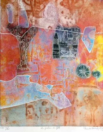 Incisione Hasegawa - Le Palais en Fête 