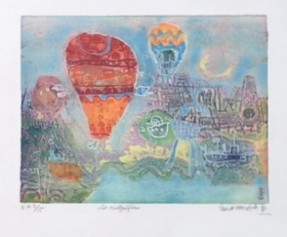 Incisione Hasegawa - Les Montgolfieres 