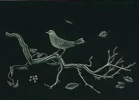 Maniera Nera Hasegawa - Oiseau sur racine (1960)
