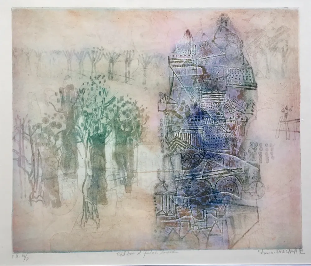 Incisione Hasegawa - Petit bois et palais lavande 