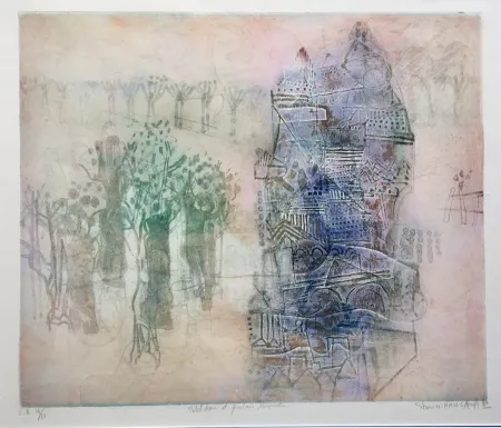 Incisione Hasegawa - Petit bois et palais lavande 