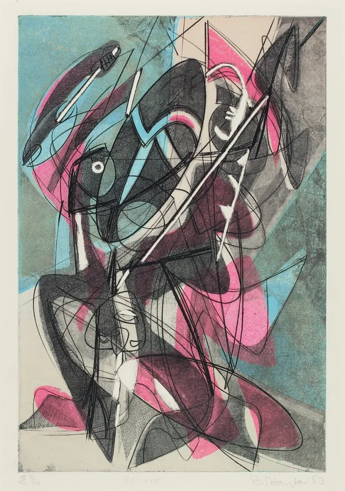 Incisione Hayter - Combat (Fight)