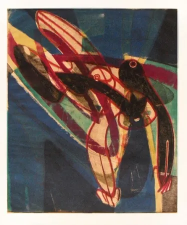 Incisione Hayter - Falling figure