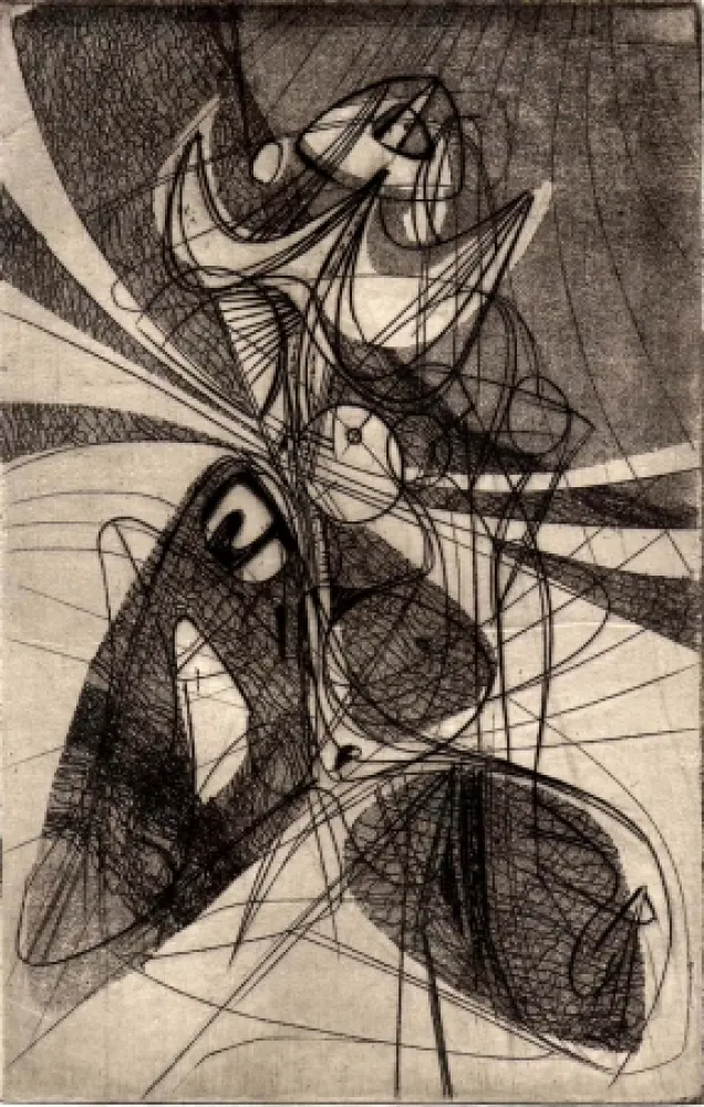 Acquaforte Hayter - (Greeting card for 1946-47)