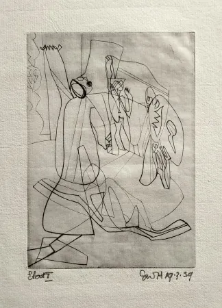 Incisione Hayter - Invocation