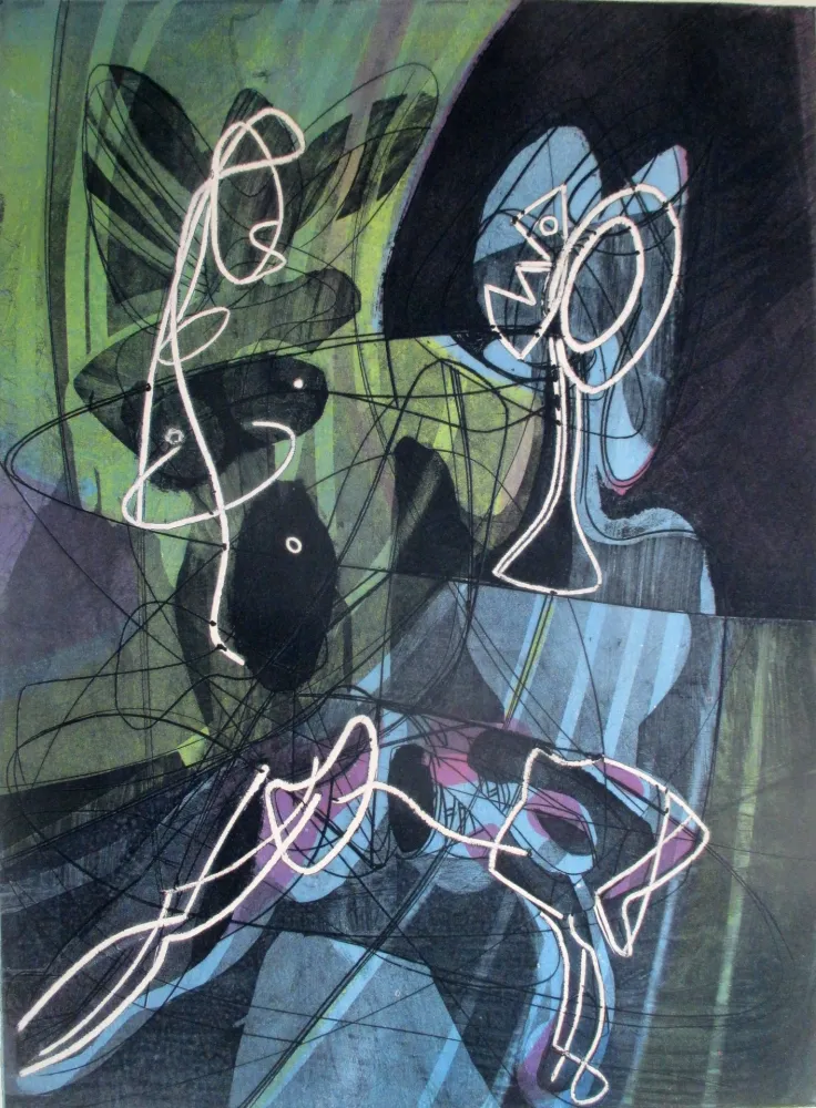 Acquatinta Hayter - La lecon d'anatomie