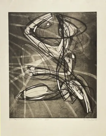 Incisione Hayter - Sorcier - Wizard