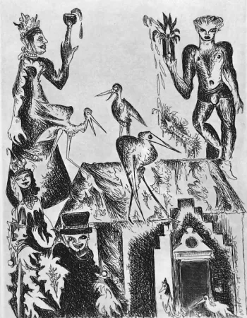 Acquaforte Haz - Le cicogne