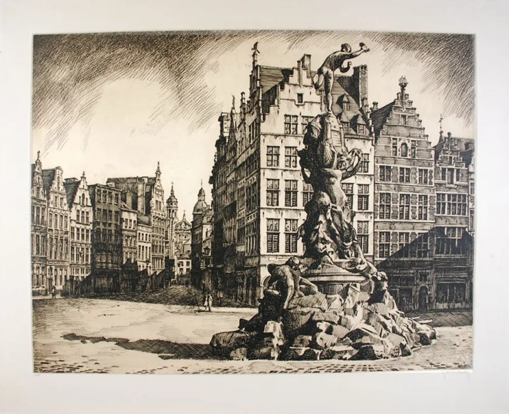 Acquaforte Hebbelinck - Antwerpen - Grote Markt