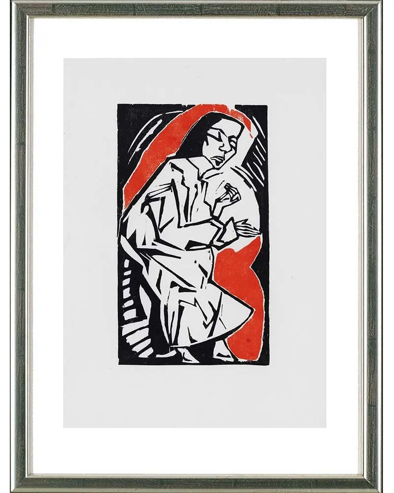 Incisione Su Legno Heckel - Liegende, 1913