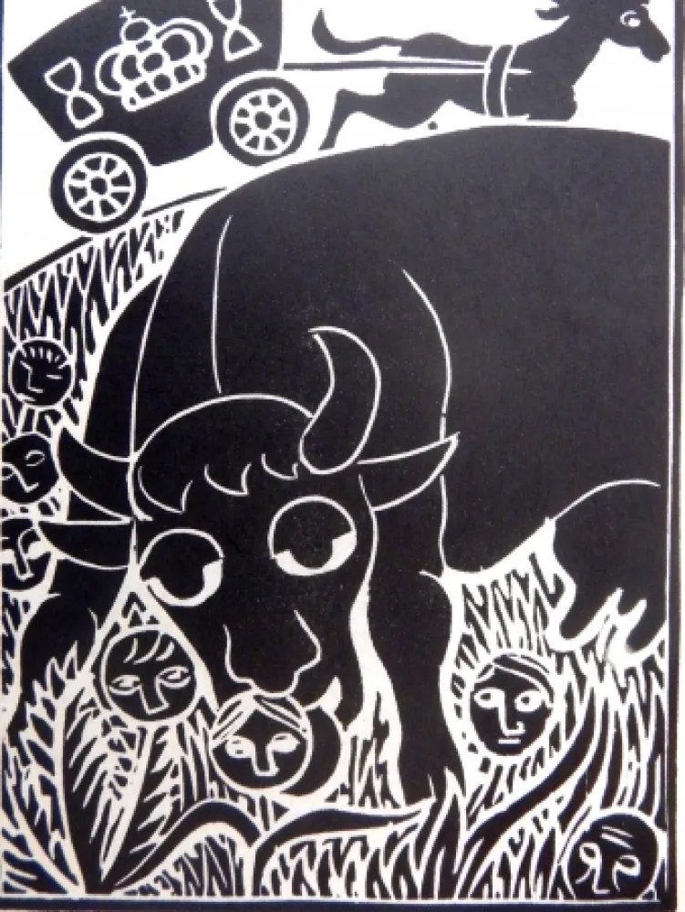 Linoincisione Heerup - Grass II