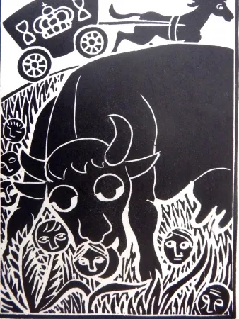 Linoincisione Heerup - Grass II