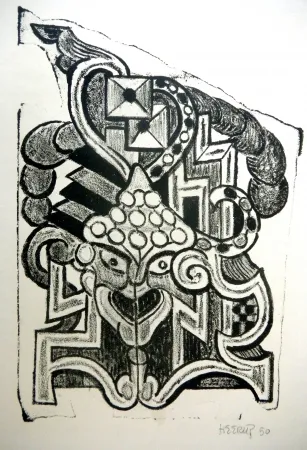 Litografia Heerup - The Temple