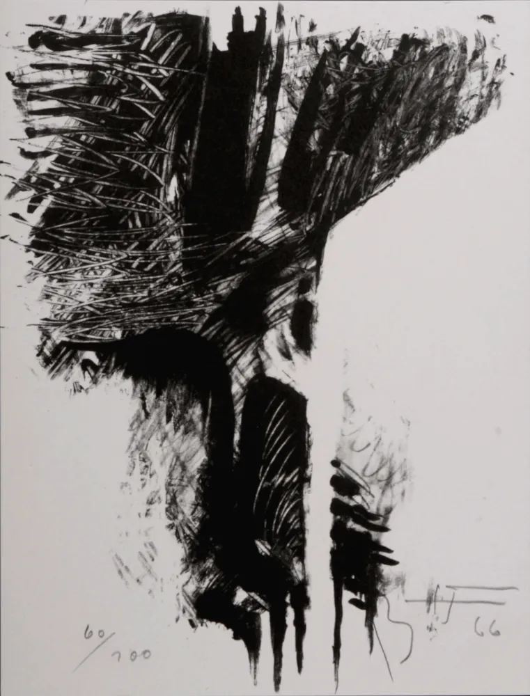 Litografia Heiliger - Abstract Composition, 1966 - Hand-signed!