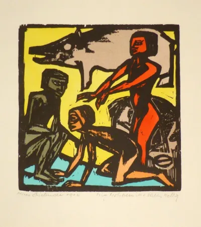 Incisione Su Legno Helbig - Spielende