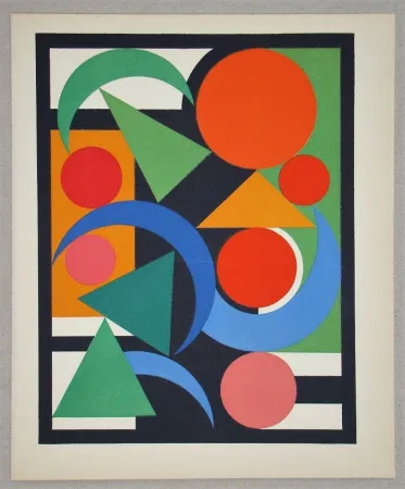Serigrafia Herbin - Composition Oiseau